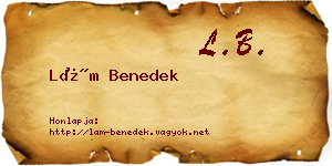 Lám Benedek névjegykártya